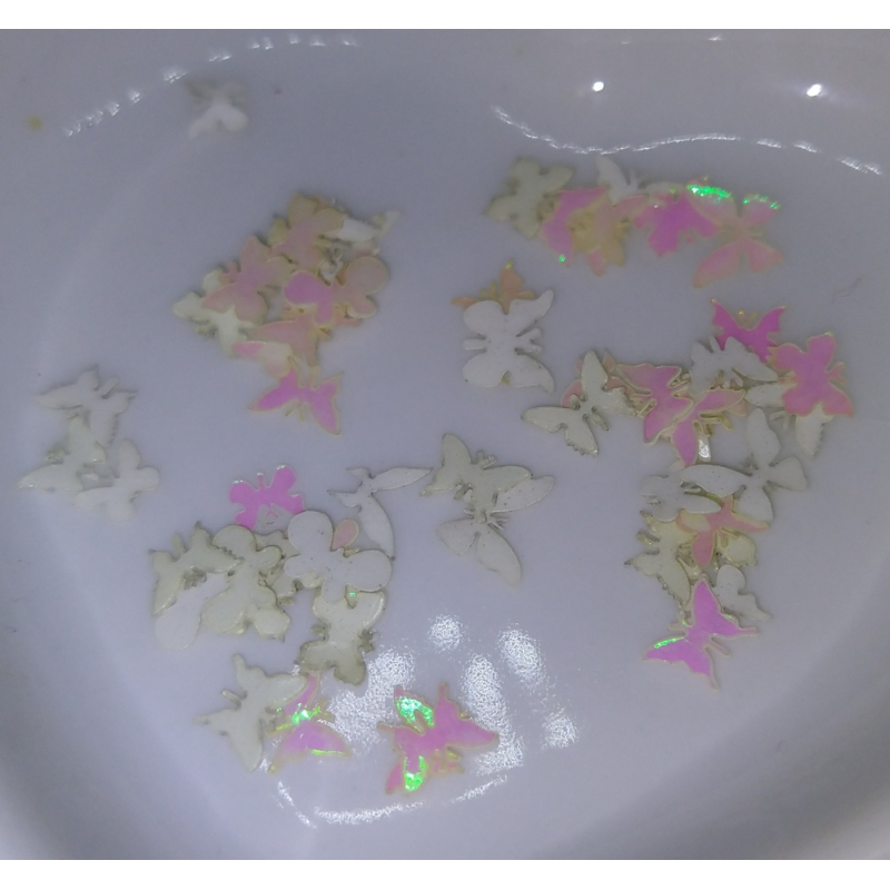 vlindertjes 0,5 cm. wit tintjes